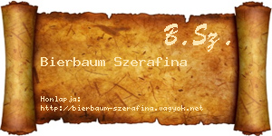 Bierbaum Szerafina névjegykártya